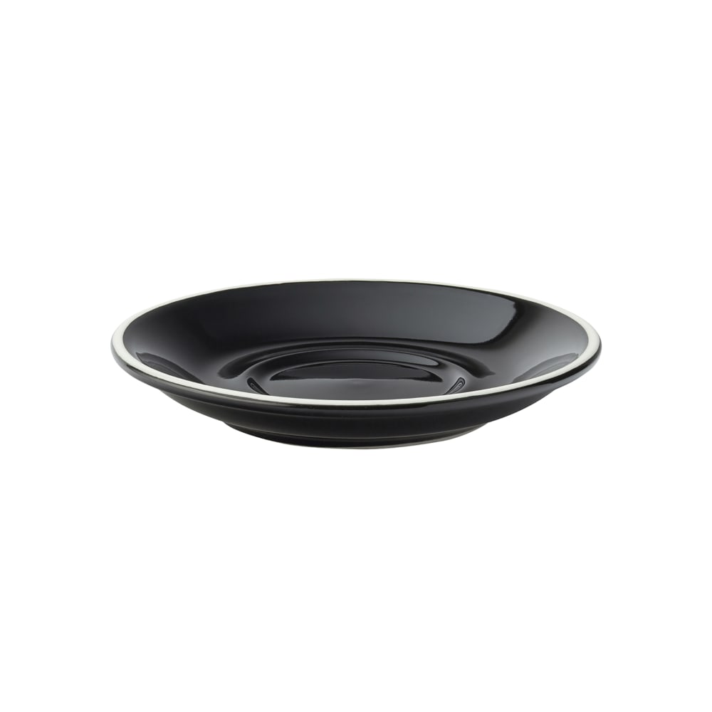 706-UCT8125 6" Round Utopia Barista Saucer - Porcelain, Black