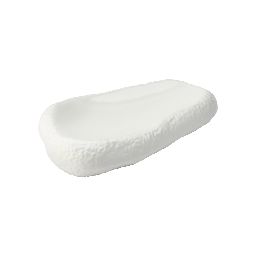 706-UCT6801 5 7/8" x 9 7/8" Rectangular Utopia Lyra Unique Plate - Porcelain, White