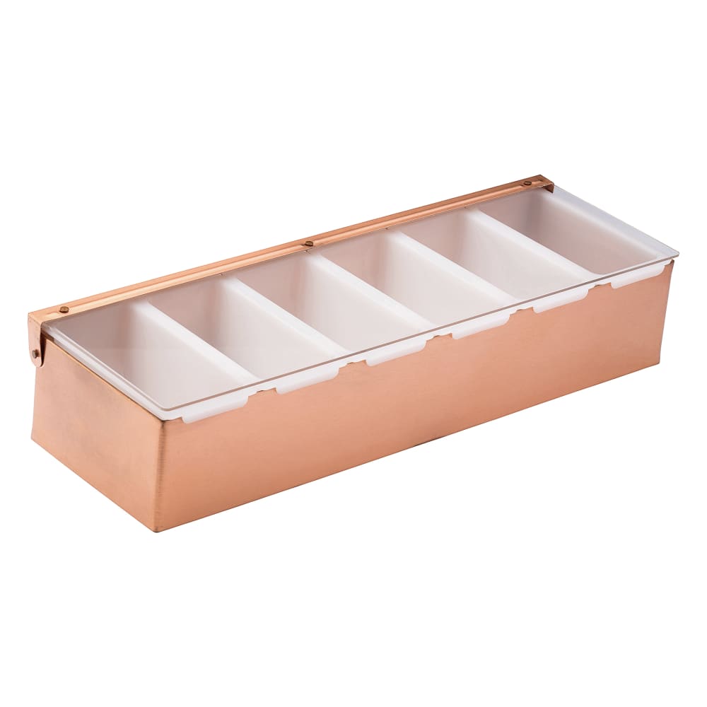 Bar Garnish Tray in Stainless Steel - 6 Compartments