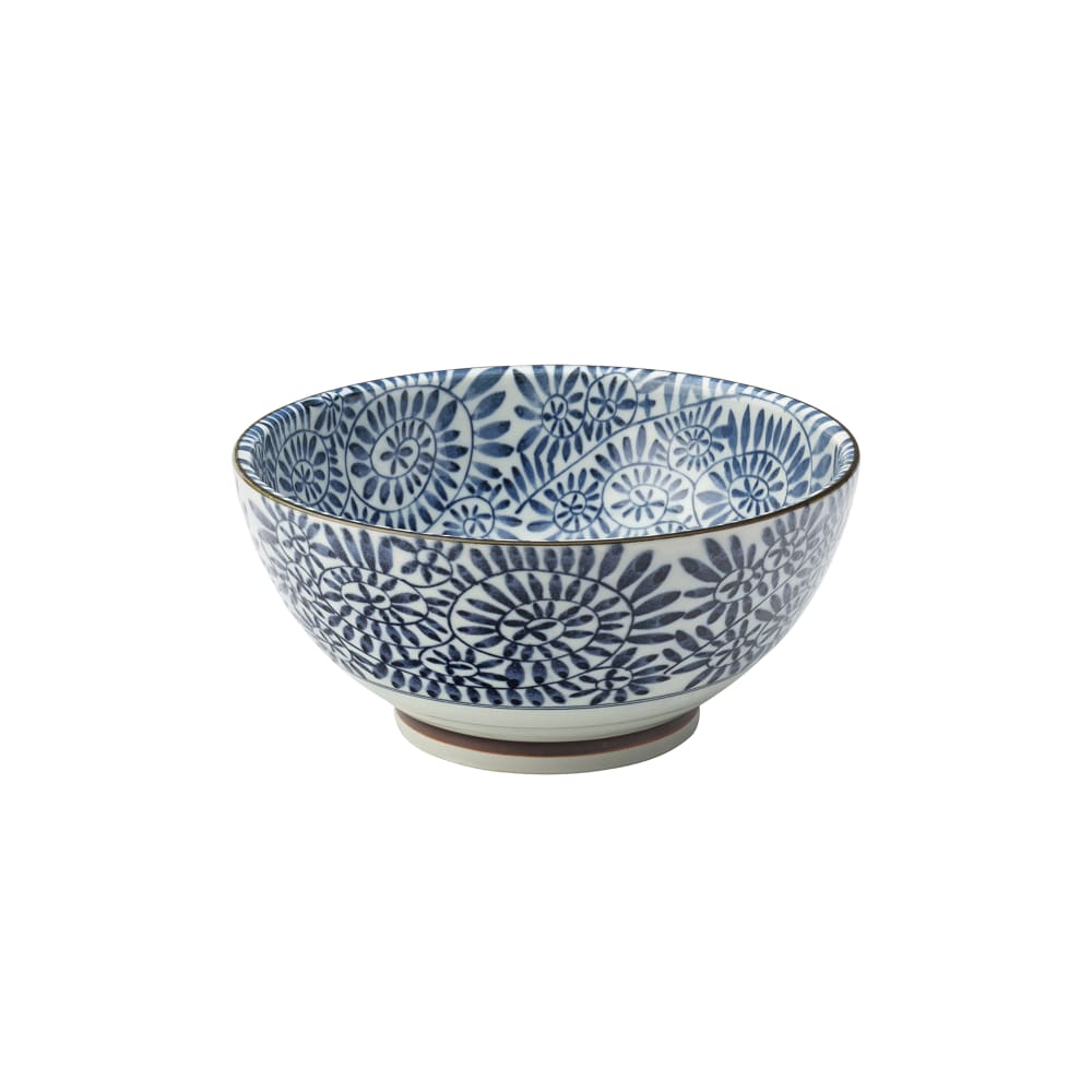 706-UCT7068 7 1/2" x 3 1/2"H Round Utopia Botany Bowl - Porcelain, Blue