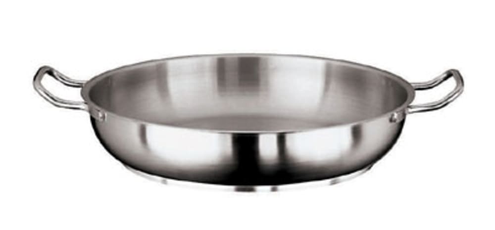 095-1111528 11" Stainless Steel Paella Pan w/ 2 1/2 qt Capacity, Induction Ready