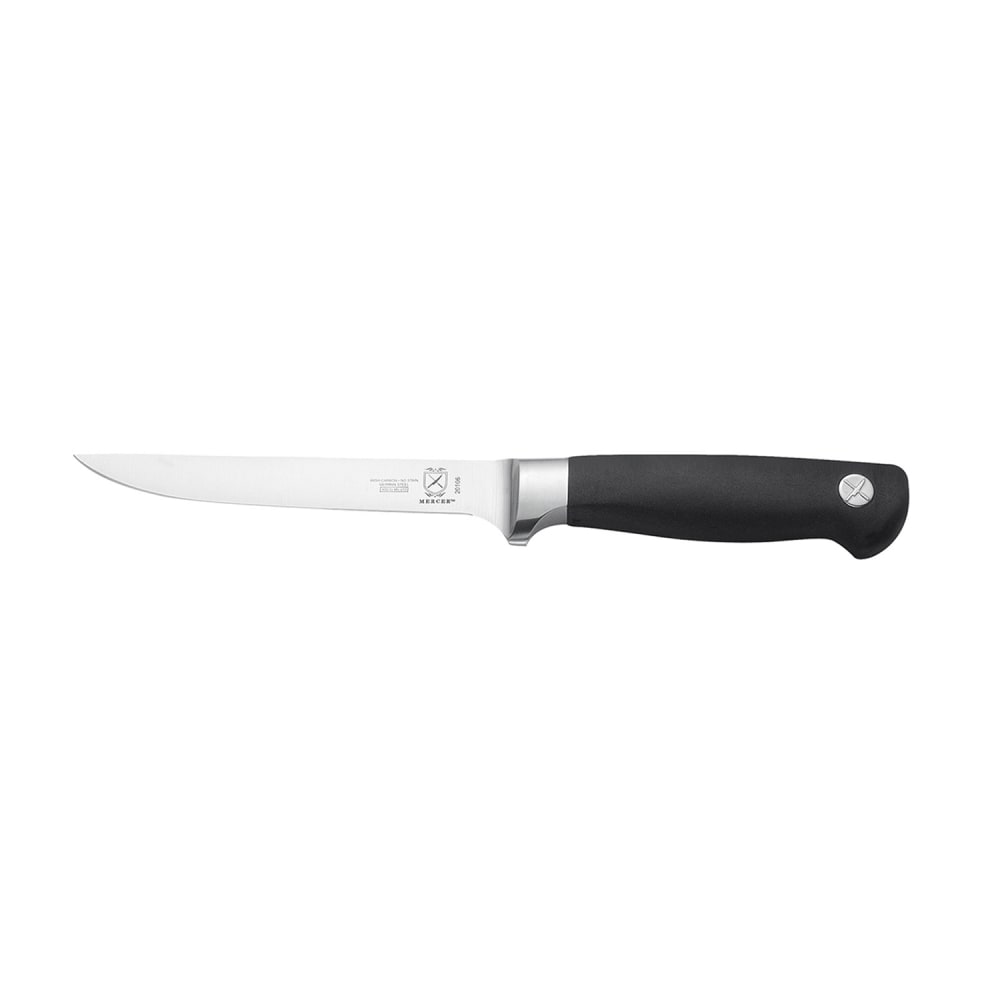 Mercer Culinary M20106 6" Boning Knife w/ Santoprene® Black Handle, Carbon Steel