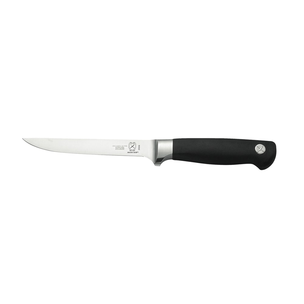 Mercer Culinary M20206 6" Boning Knife w/ Santoprene® Black Handle, Carbon Steel