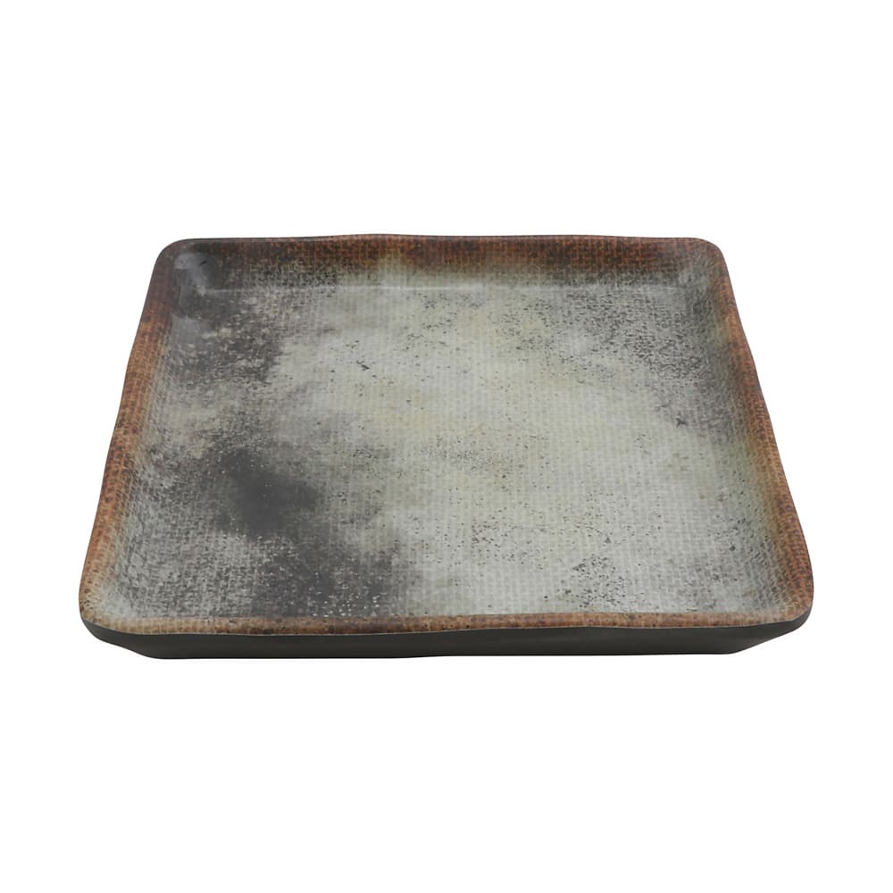 284-20030WVN 4" Square Melamine Dinner Plate, Woven