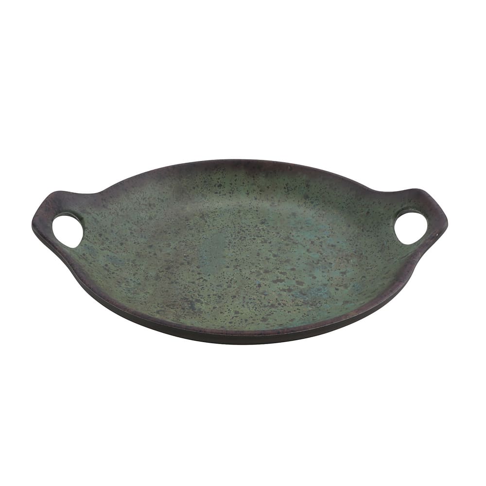 284-20580SP 7 3/4" Round Melamine Plate w/ Handles, Spruce