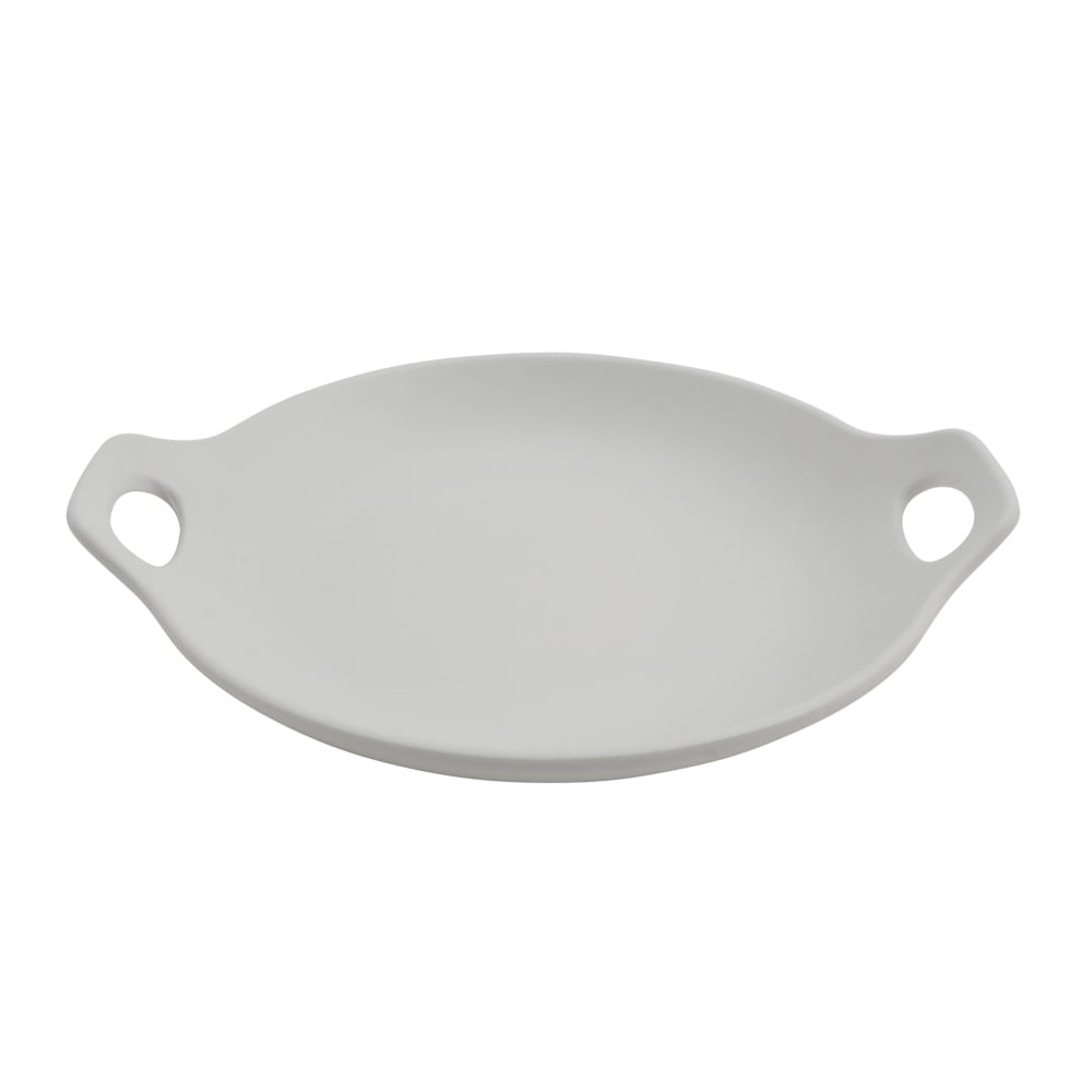 284-20580TOH 7 3/4" Round Melamine Plate w/ Handles, Touch of Honey