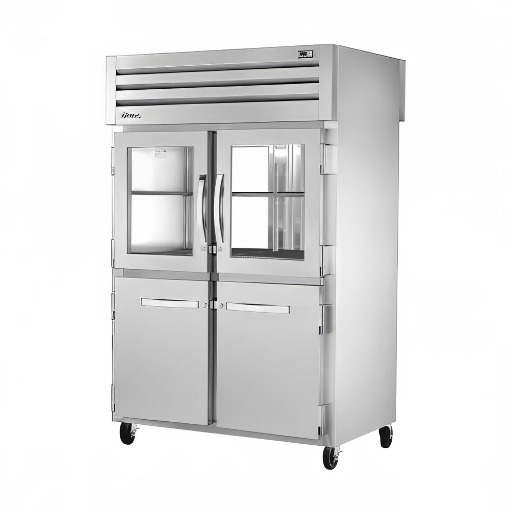 598-STG2RPT2HG2HS2G 52 3/5" Two Section Pass Thru Refrigerator, (4) Glass Doors, (2) Solid D...