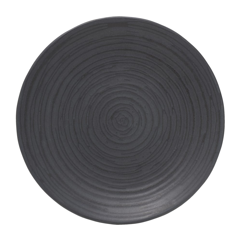 106-5275377 8" Round Obsidian Coupe Plate - Stoneware, Black