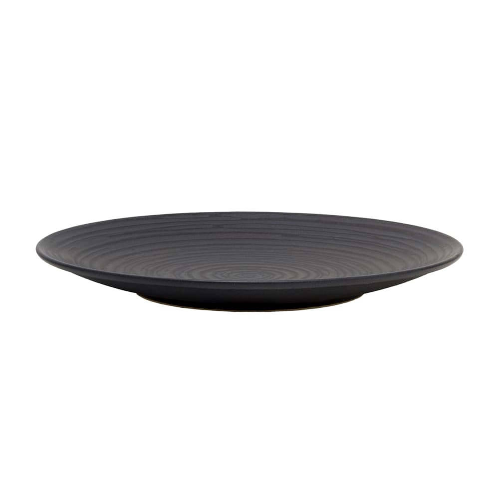 106-5275375 10 3/5" Round Obsidian Coupe Plate - Stoneware, Black