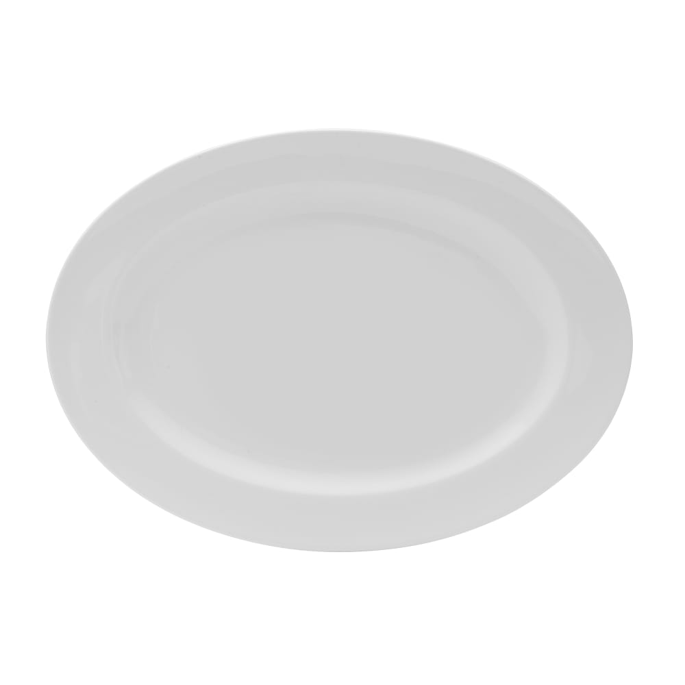 106-5302668 12 1/2" Oval Galleria Plate - Porcelain, White