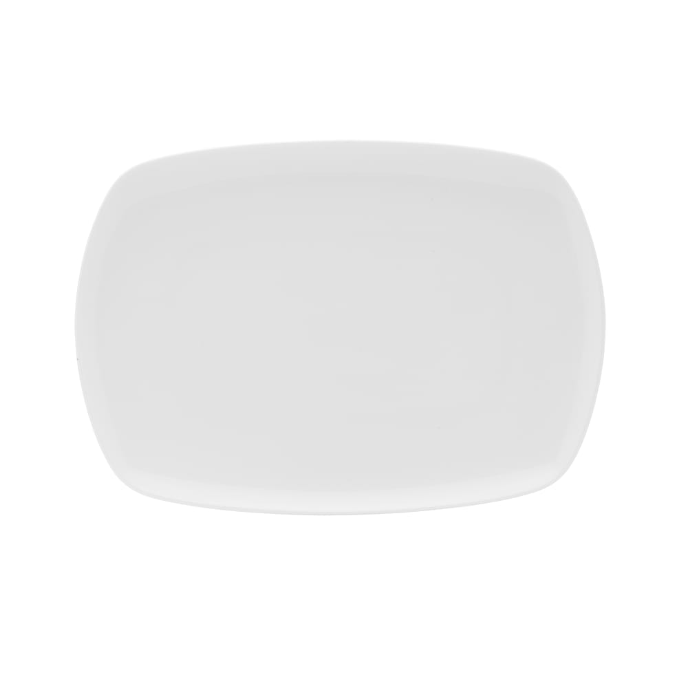 106-5304580 12 3/5" Rectangular Lola Coupe Plate - Bone China, White