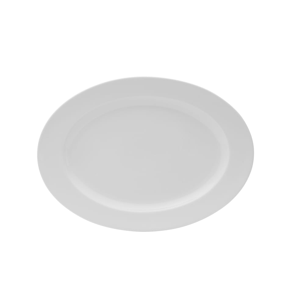 106-5302628 15" Oval Galleria Plate - Porcelain, White