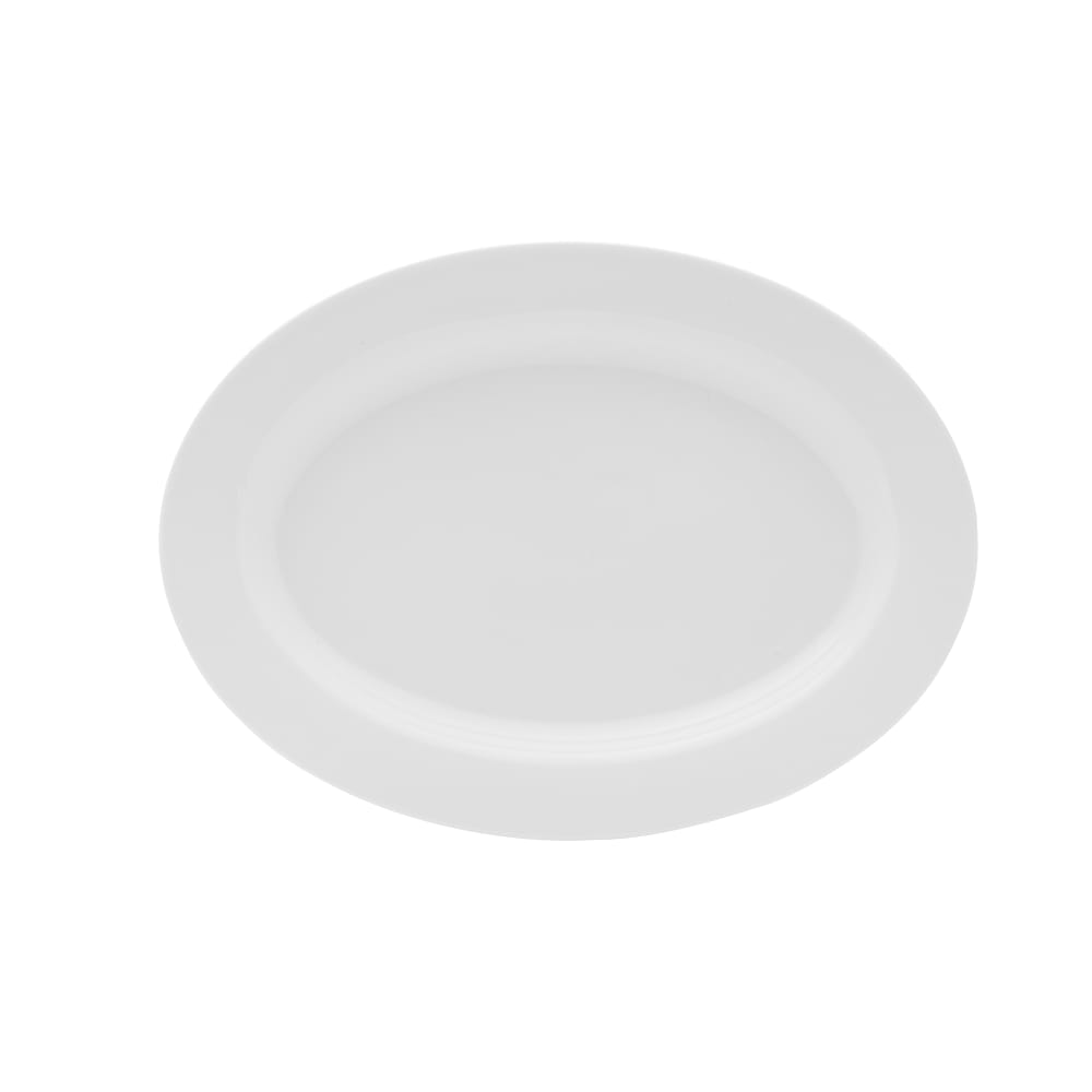 106-5304739 12" x 9" Oval Lola Platter - Bone China, White