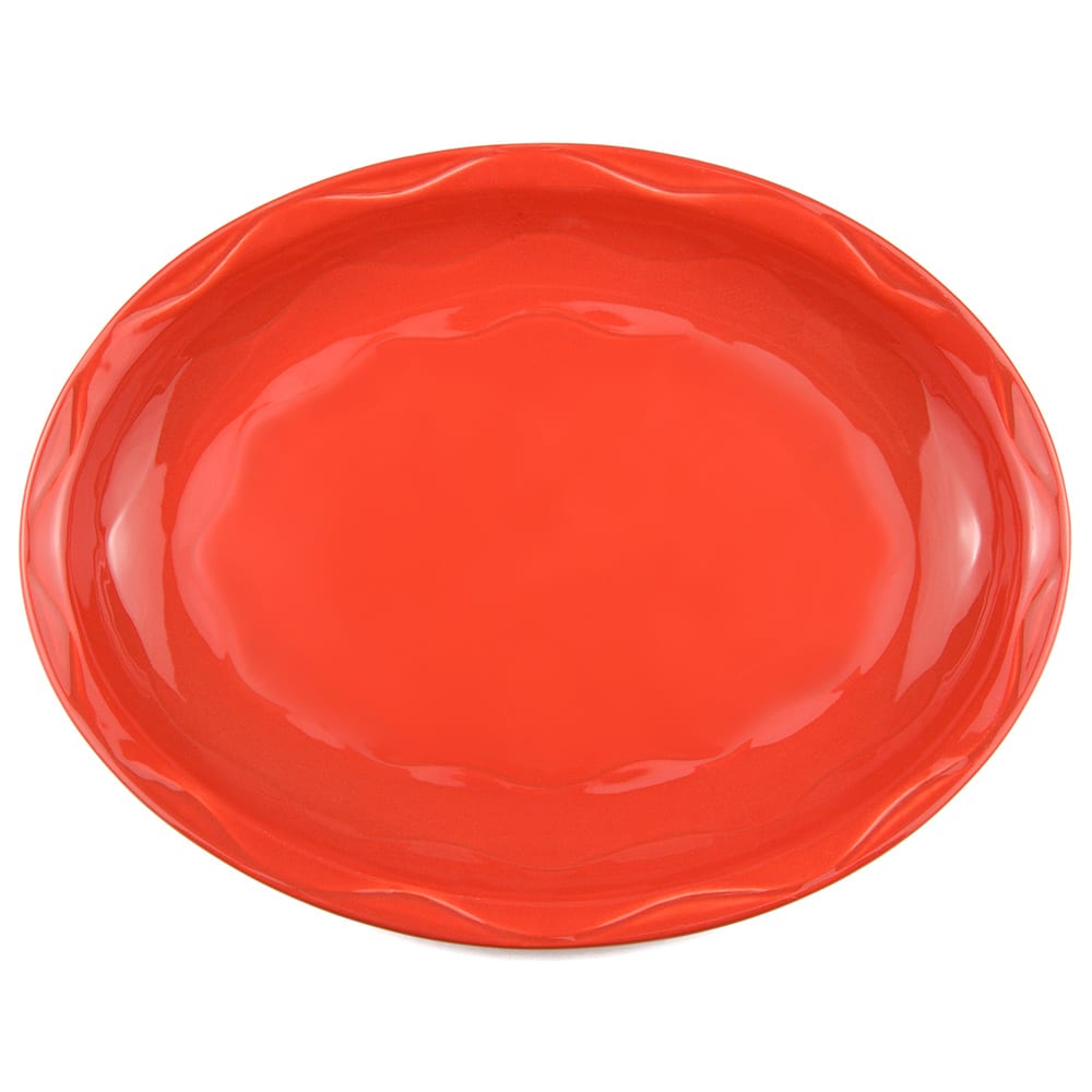 024-903034001 13 5/8" x 10 1/2" Oval Cantina Platter - Porcelain, Cayenne