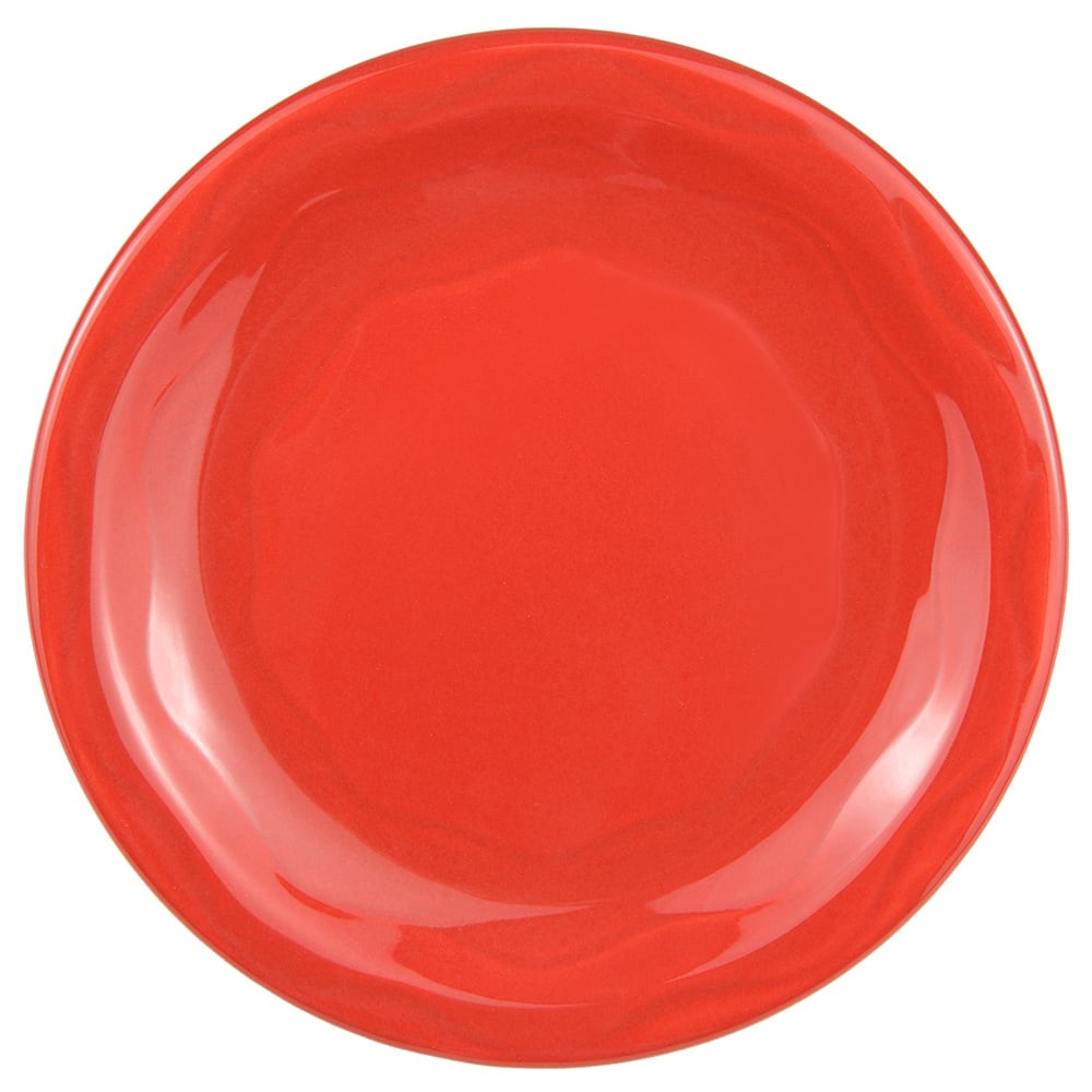 024-903034009 6 1/4" Round Plate w/ Cantina Carved Pattern & Shape, Flint Body, Cayenne
