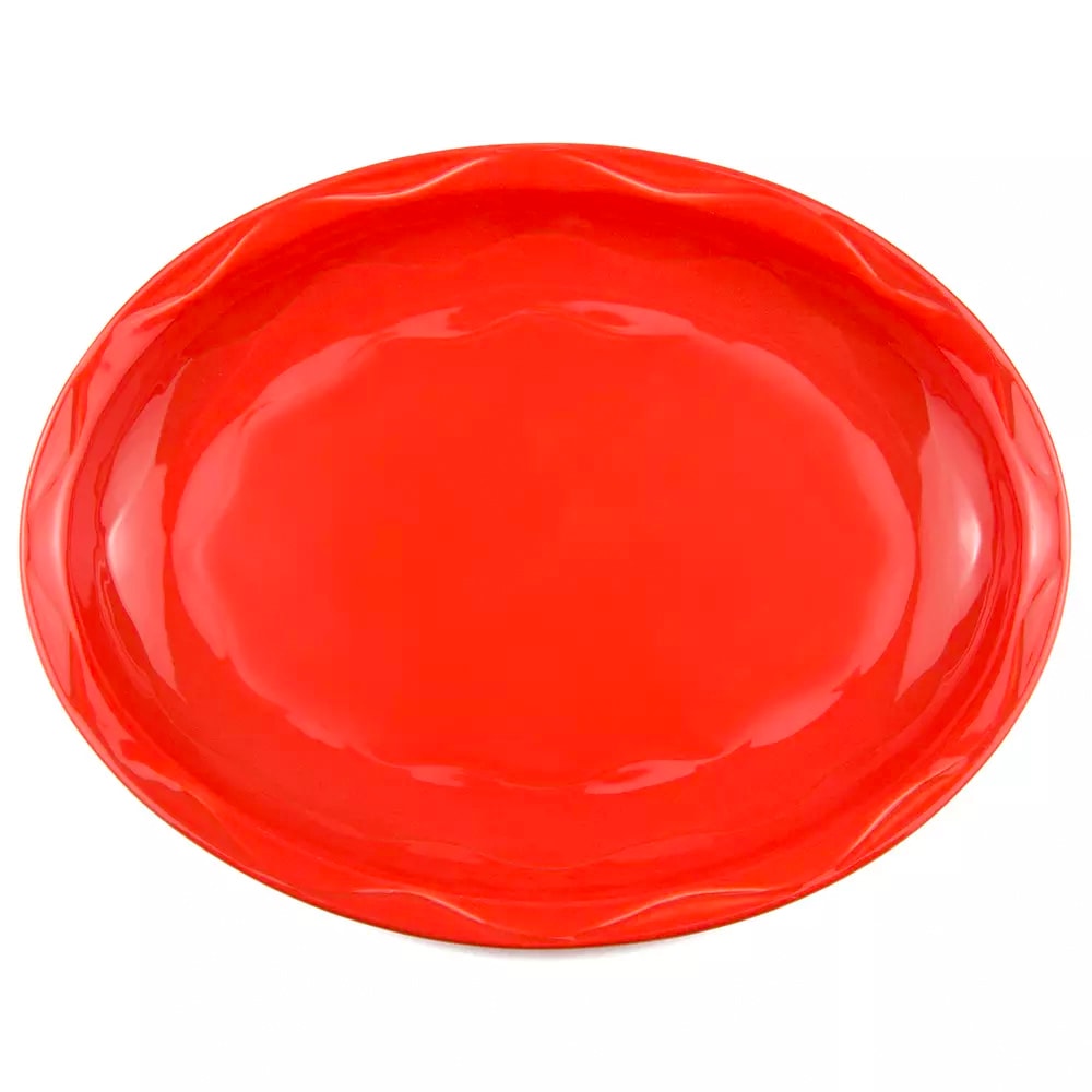 024-903034615 9 5/8" x 7 5/8" Oval Cantina Platter - Porcelain, Cayenne