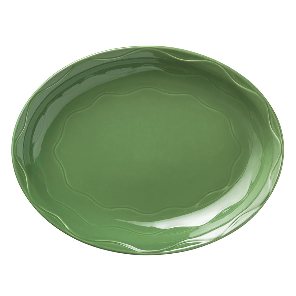 024-903035615 9 5/8" x 7 5/8" Oval Cantina Platter - Porcelain, Sage