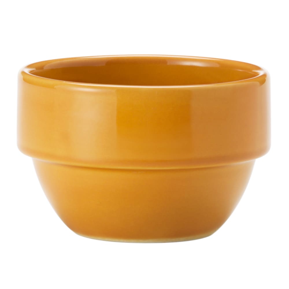 024-903044370 8 oz Round Stackable Bouillon w/ Studio Pattern & Body, Saffron