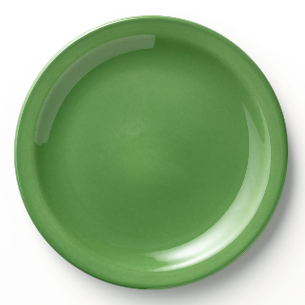 024-903046910 9" Round Porcelain Plate w/ Uncarved Pattern, Sage