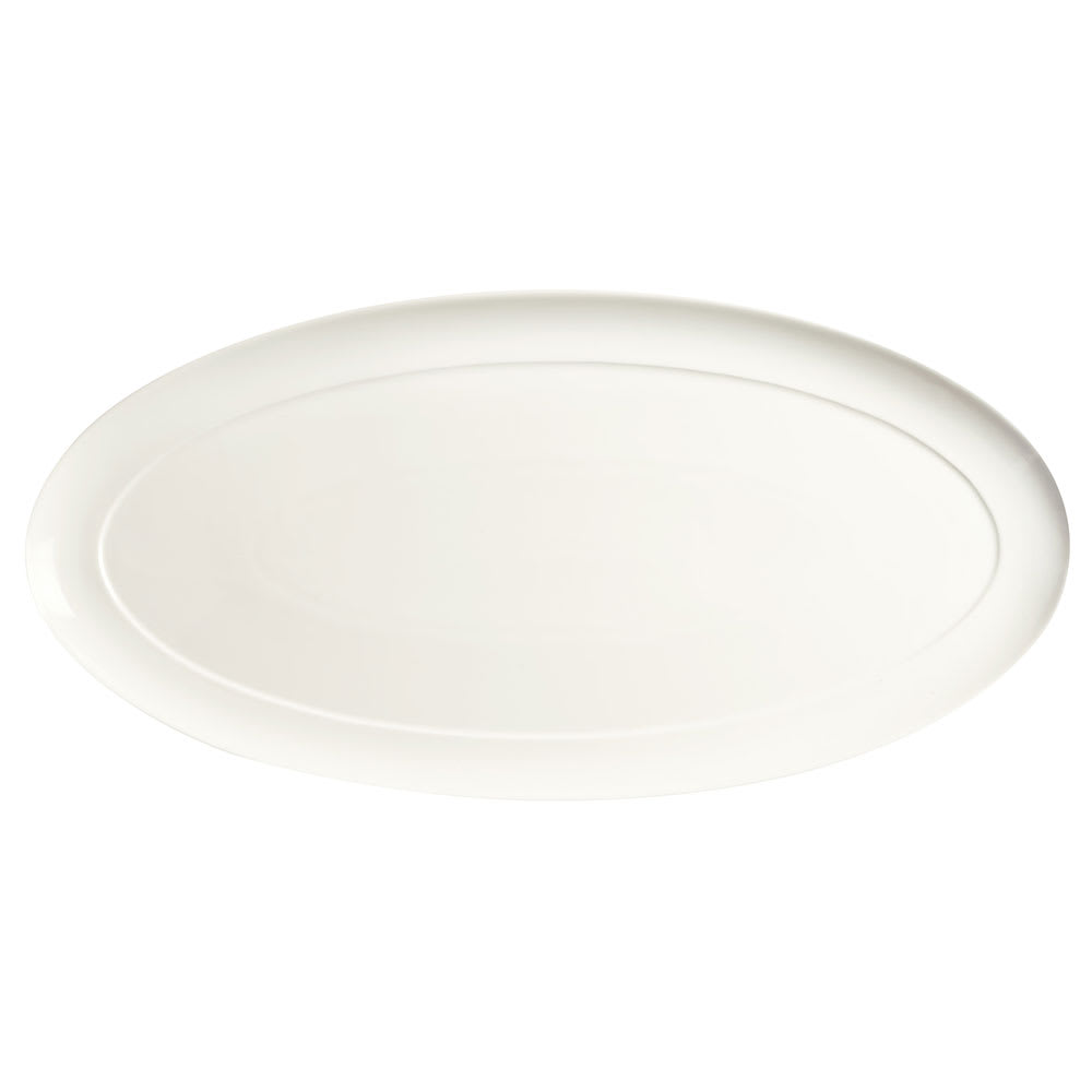 024-905356992 22" x 10-3/4" Oval Slenda Tray - Porcelain, White Royal Rideau™