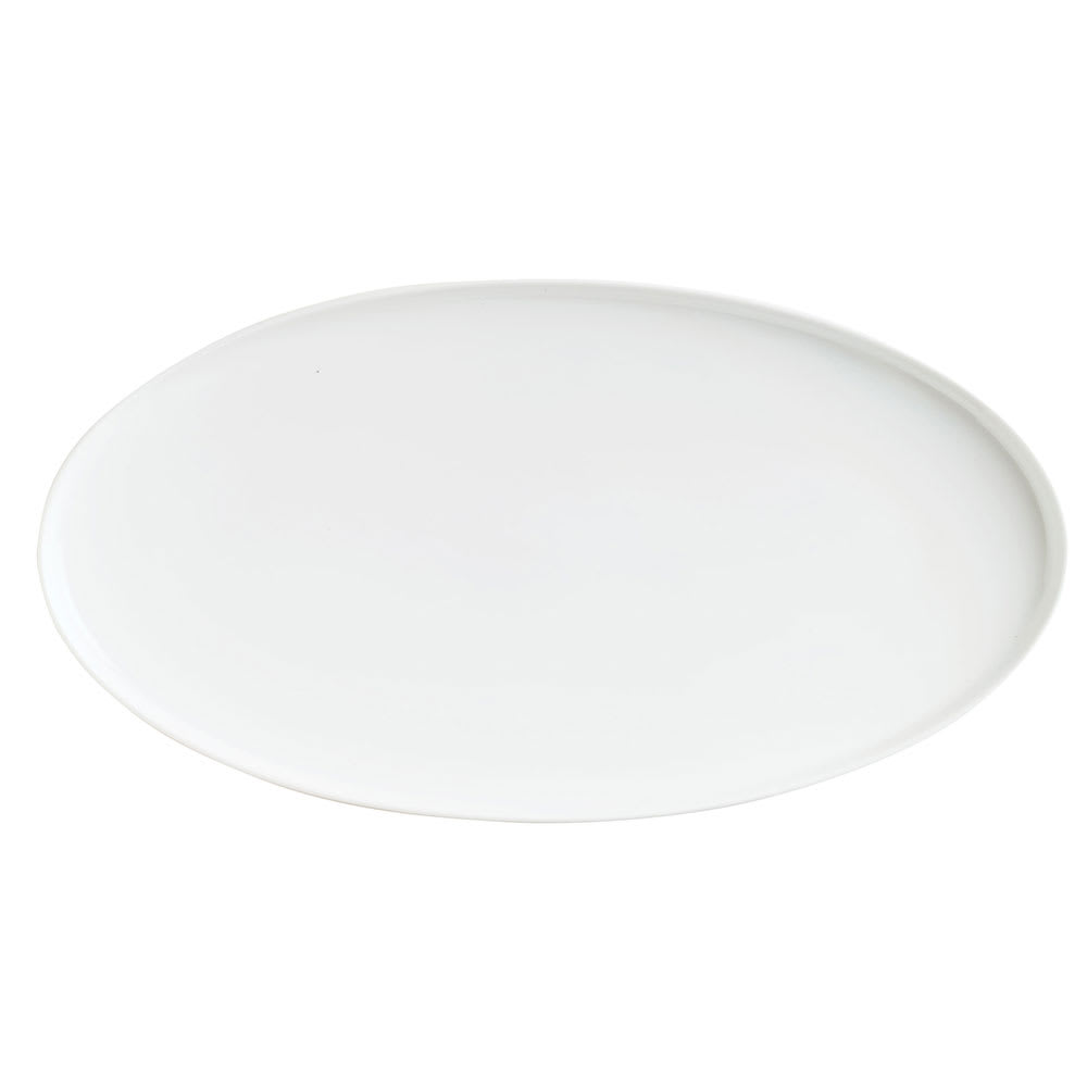 024-911194484 14" x 7-1/2" Oval Chef's Selection Tray - Porcelain, Aluma White