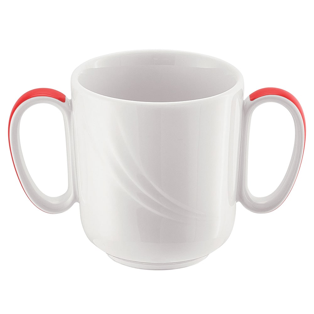 024-918563162931 10 1/2 oz Schonwald Mug - Donna Senior, Porcelain, White/Red 