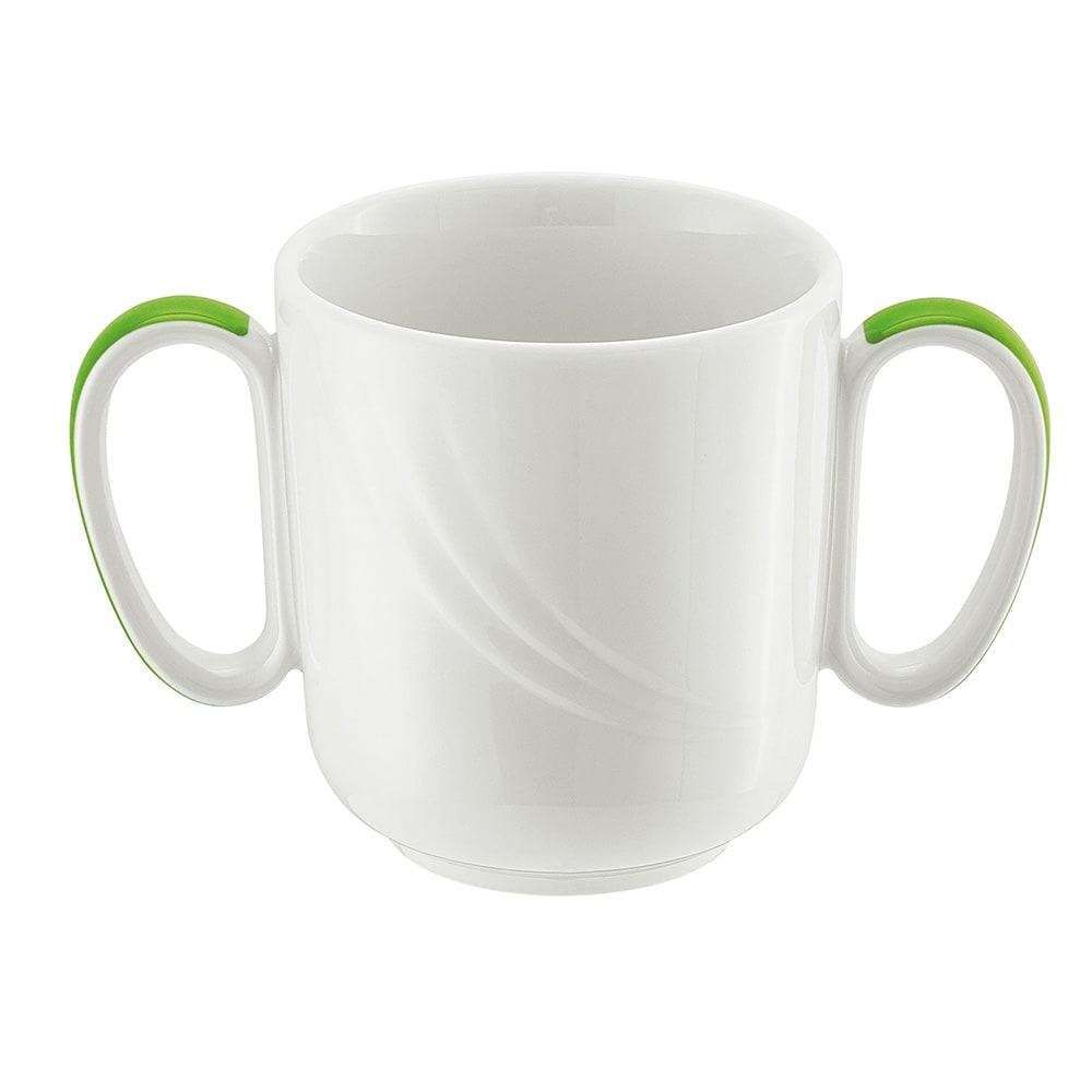 024-918563162941 10 1/2 oz Schonwald Mug - Donna Senior, Porcelain, White/Green