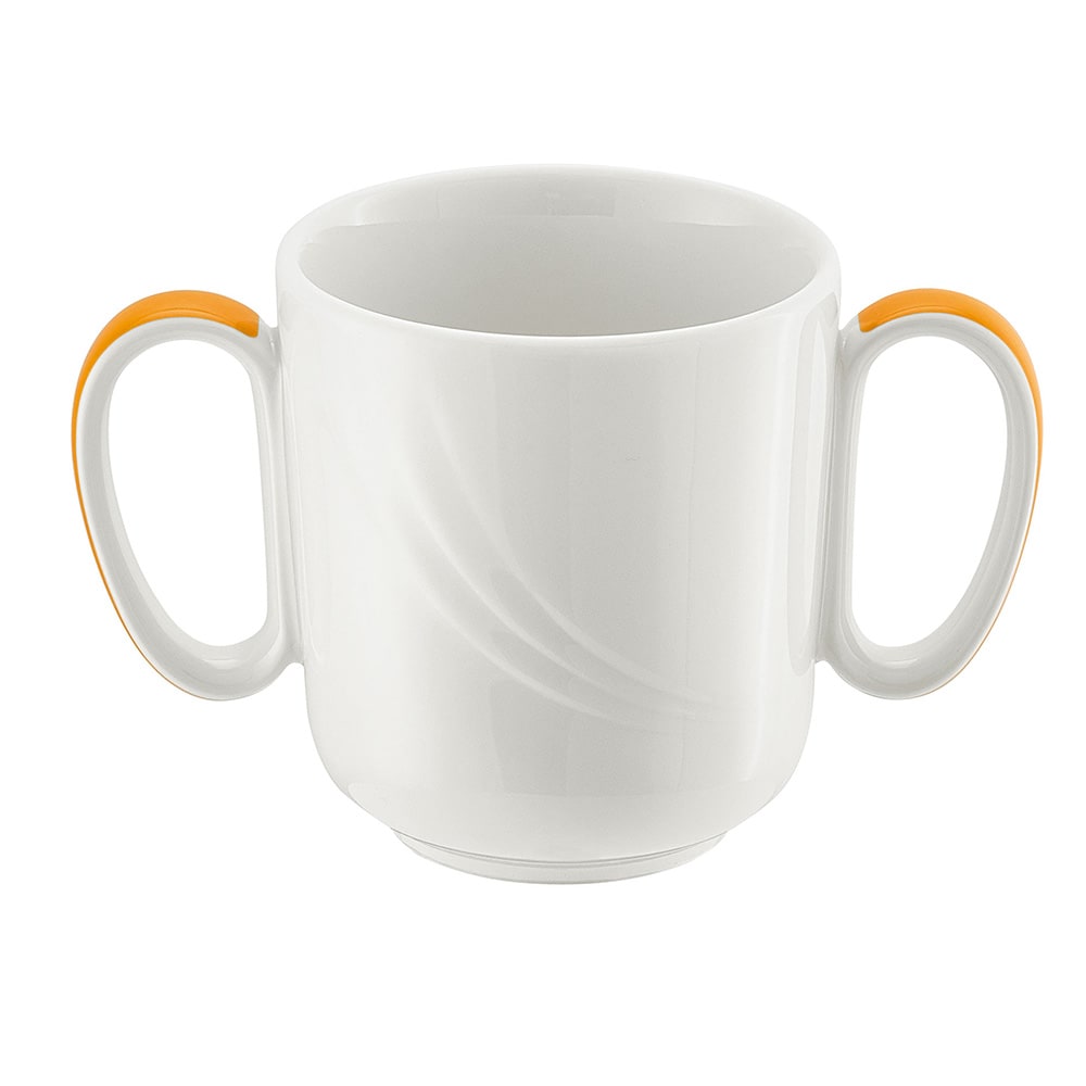 024-918563162991 10 1/2 oz Schonwald Mug - Donna Senior, Porcelain, White/Orange
