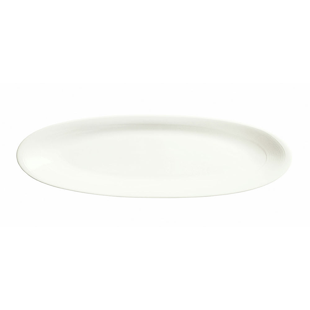 024-987659317 18" x 5-1/2" Oval Silk Tray/Platter - Porcelain, White Royal Rideau
