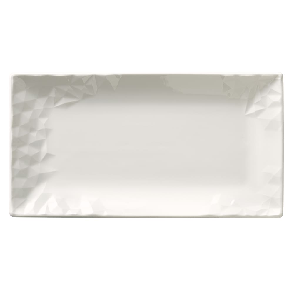 024-988001258 11" x 6" Rectangular Status Platter - Porcelain, White Royal Rideau