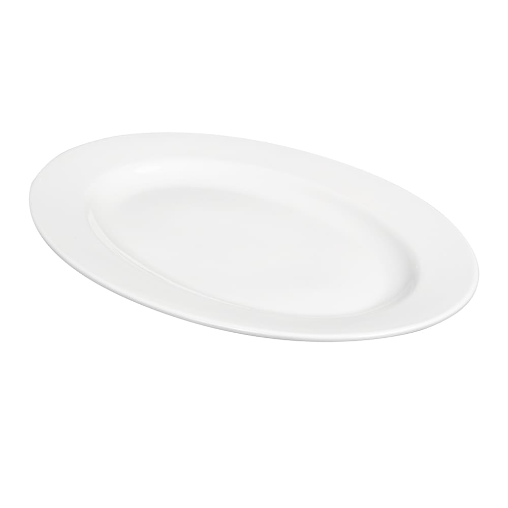 024-999023008 13-1/4" x 10-1/4" Oval Rigel Platter - Porcelain, Lunar White