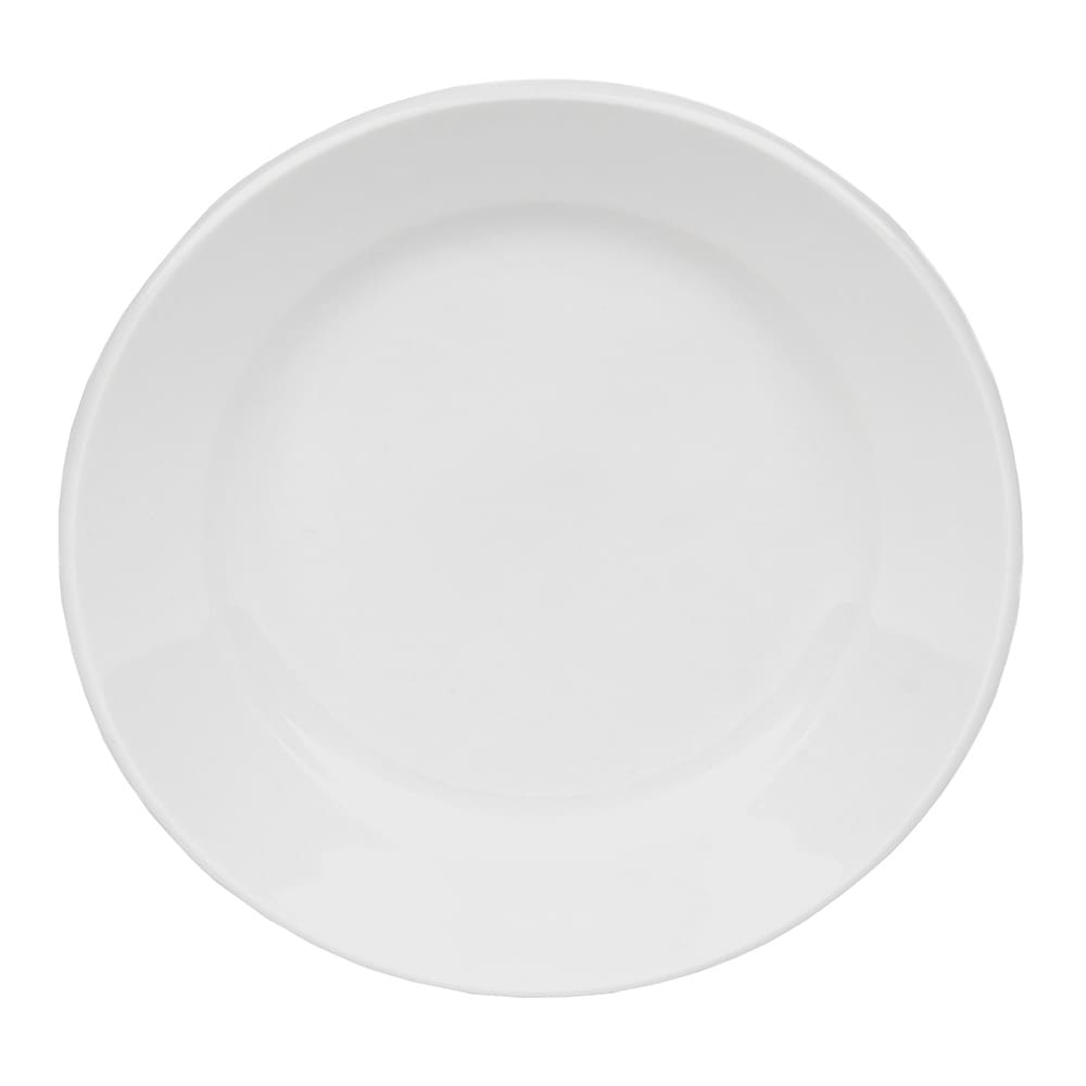 192-840410R23 6 1/4" Round Plate - Wide Rim, Rolled Edge, Bright White, Porcelana