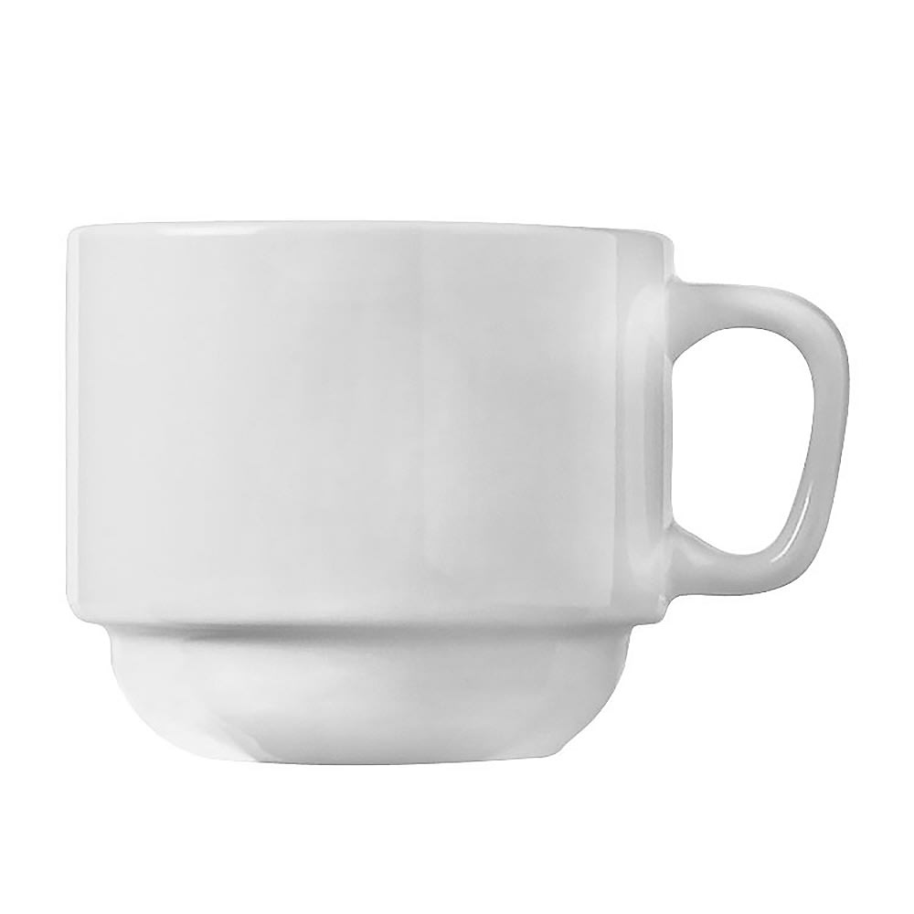 Vertex Demitasse Cup & Saucer, Bowl Shape, 3.5oz - White