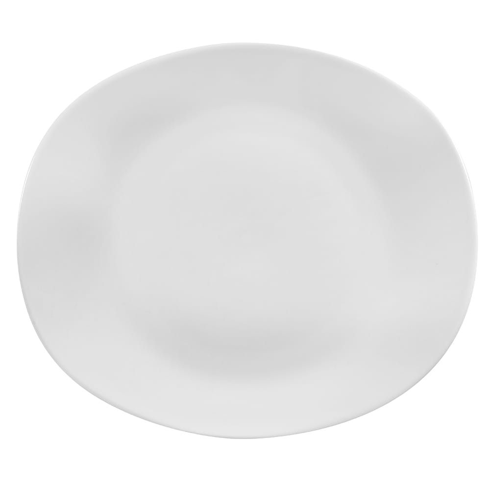192-840437B 10" x 9" Oblong Coupe Porcelana Plate - Porcelain, Bright White