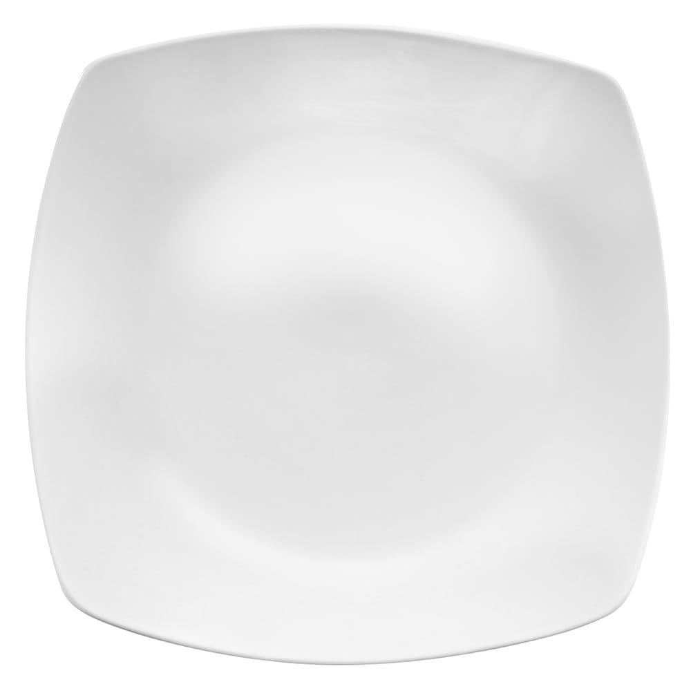 192-840475S 12" Square Porcelain Plate, Coupe, Bright White, Porcelana