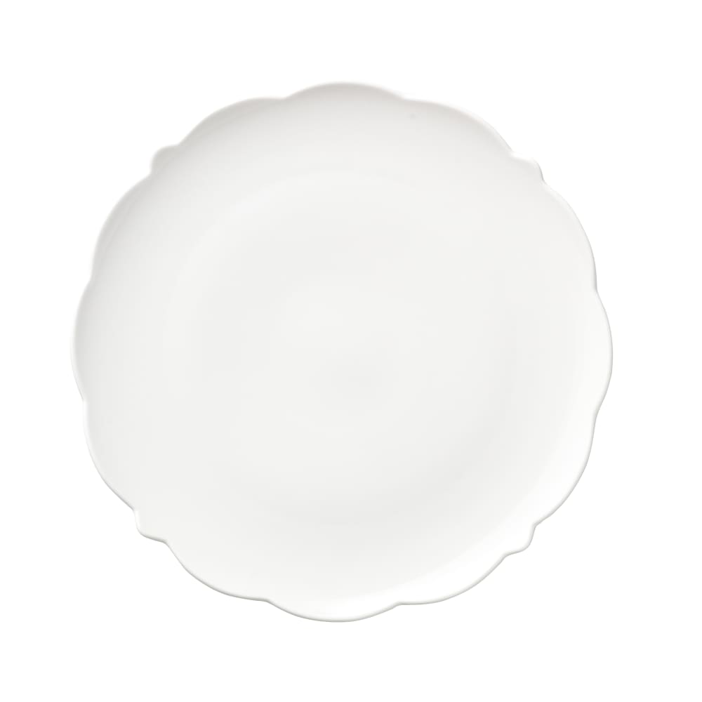 192-977709111 11" Round Astor Footed Plate - Porcelain, White
