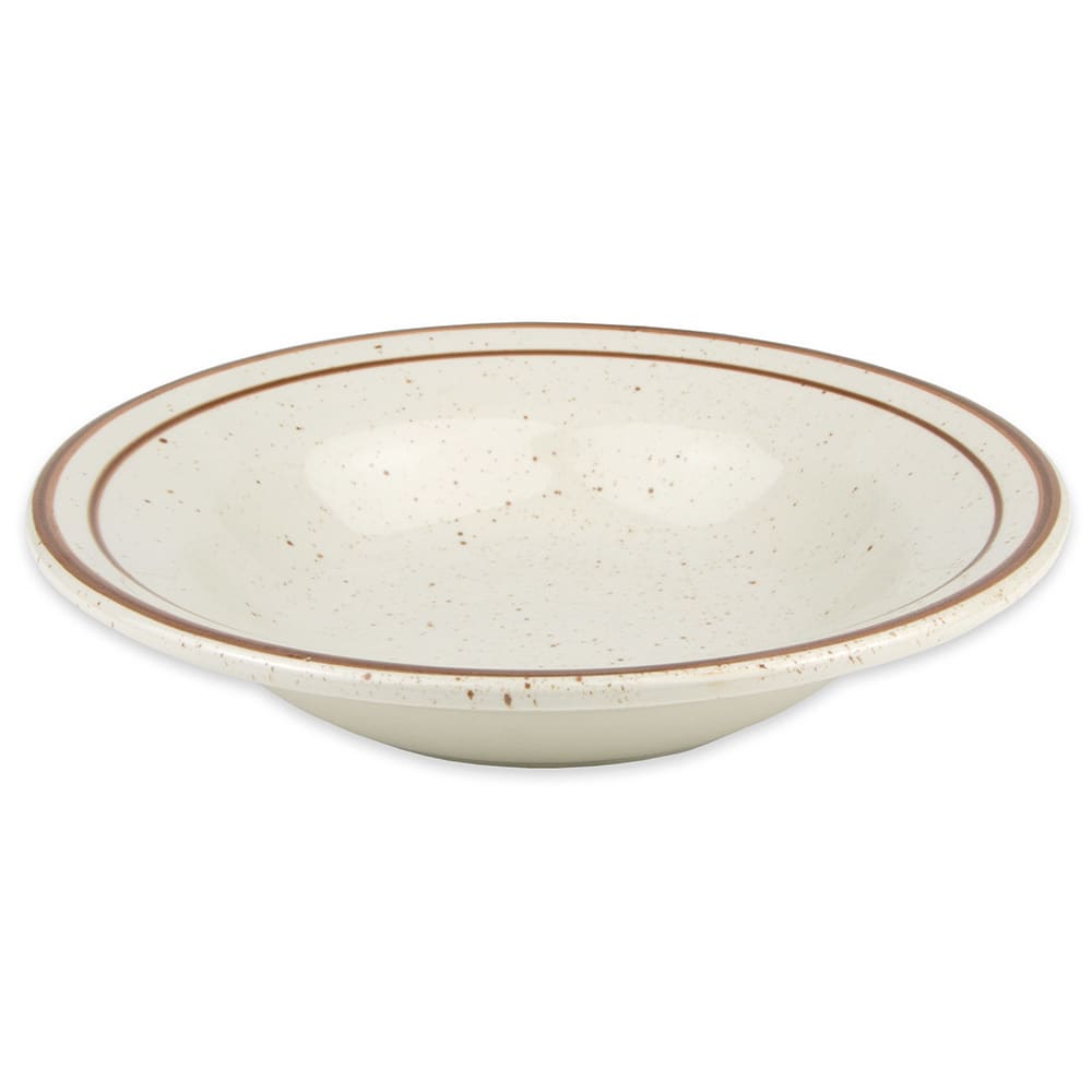192-DSD3 8 3/4" Round Desert Sand Soup Bowl - Speckled, (2) Brown Bands