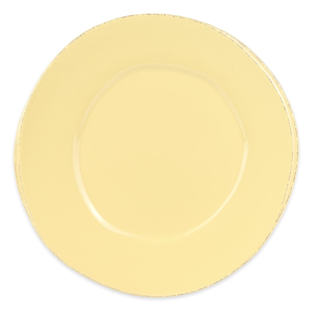 192-FH504B 12" Round Porcelain Plate - Butter Yellow