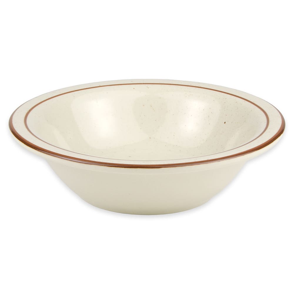 192-DSD10 6 5/8" Round Desert Sand Grapefruit Bowl - Speckled, (2) Brown Bands