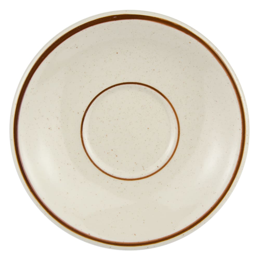 192-DSD2 6" Round Desert Sand Saucer - Speckled, (2) Brown Bands