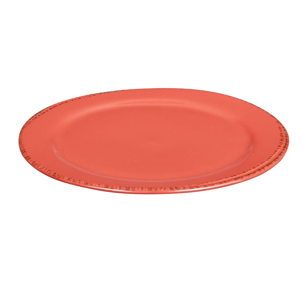 192-FH602R 9" Round Farmhouse Plate - Porcelain, Barn Red