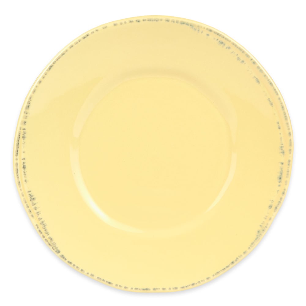 192-FH500B 6 3/8" Round Porcelain Plate - Butter Yellow