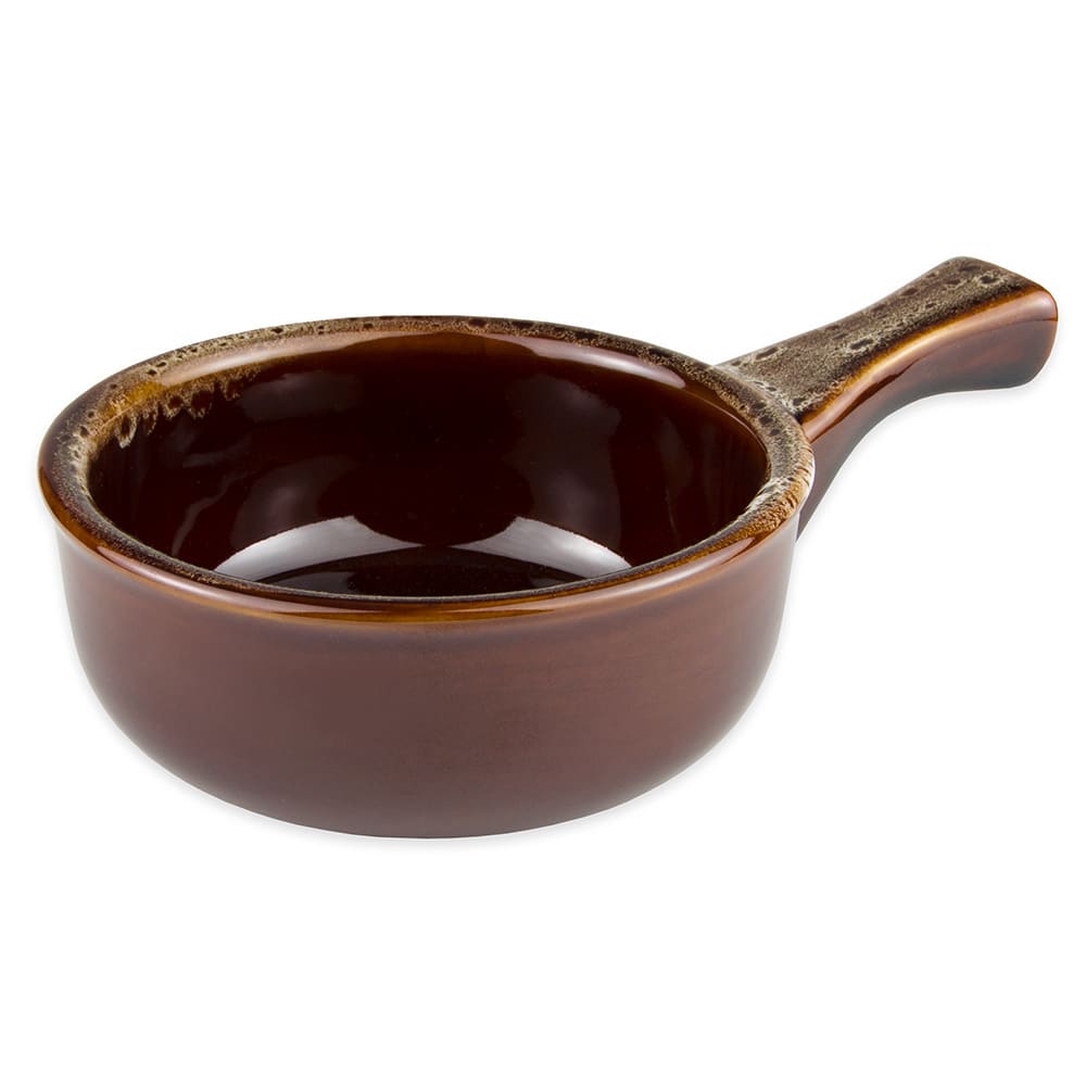 192-OSC15H 12 oz Onion Soup Crock w/ Handle, Caramel/Beige, Bedrock Ovenware, Ultima