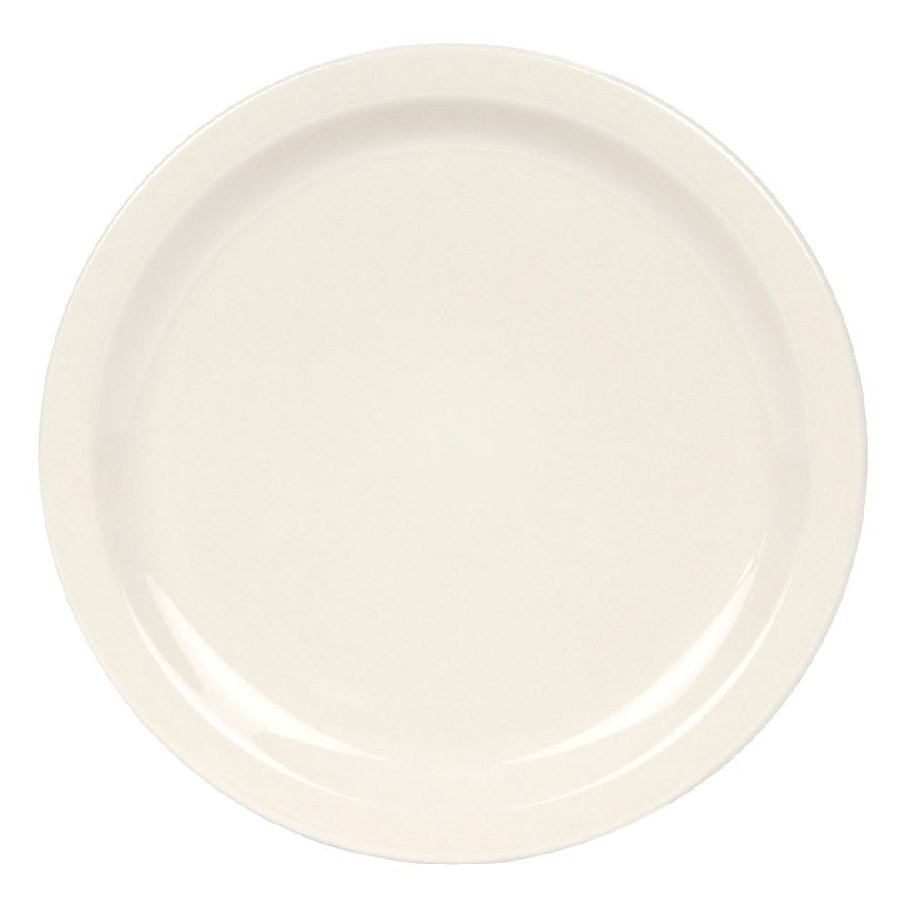 192-NR16 10 1/2" Round Narrow Rim Plate - Stoneware, Kingsmen White