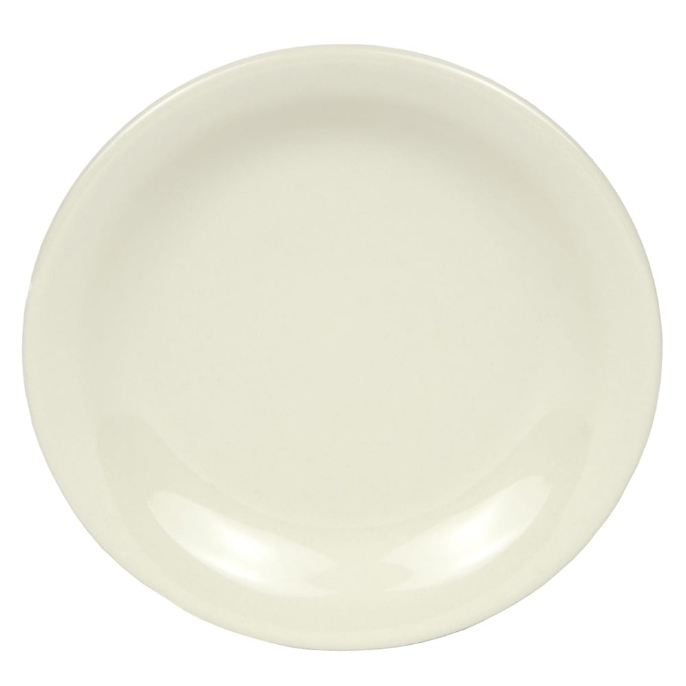 192-NR6 6 1/2" Round Narrow Rim Plate - Stoneware, Kingsmen White