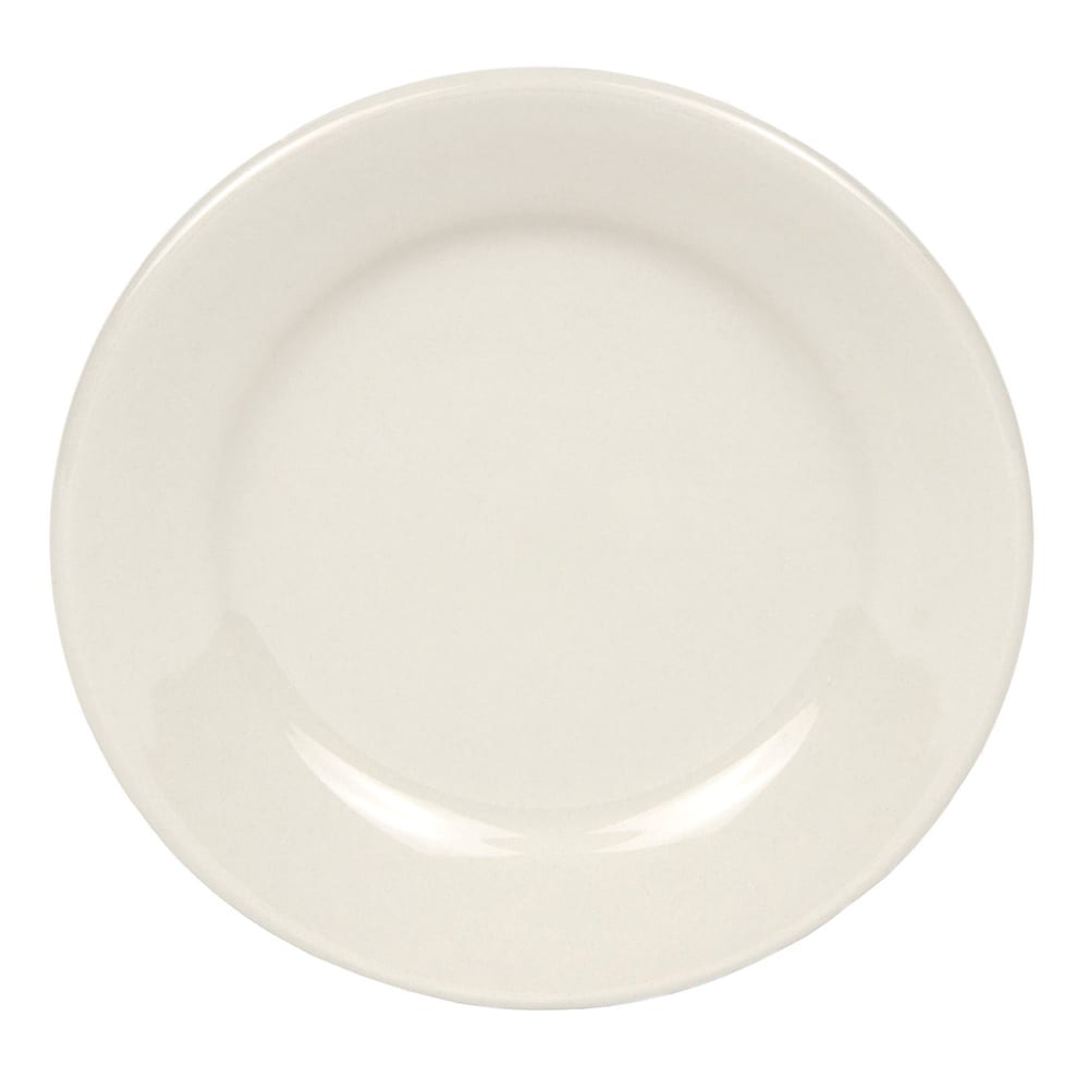 192-PWC31 6 1/4" Round Rolled Edge Plate - Stoneware, Princess White