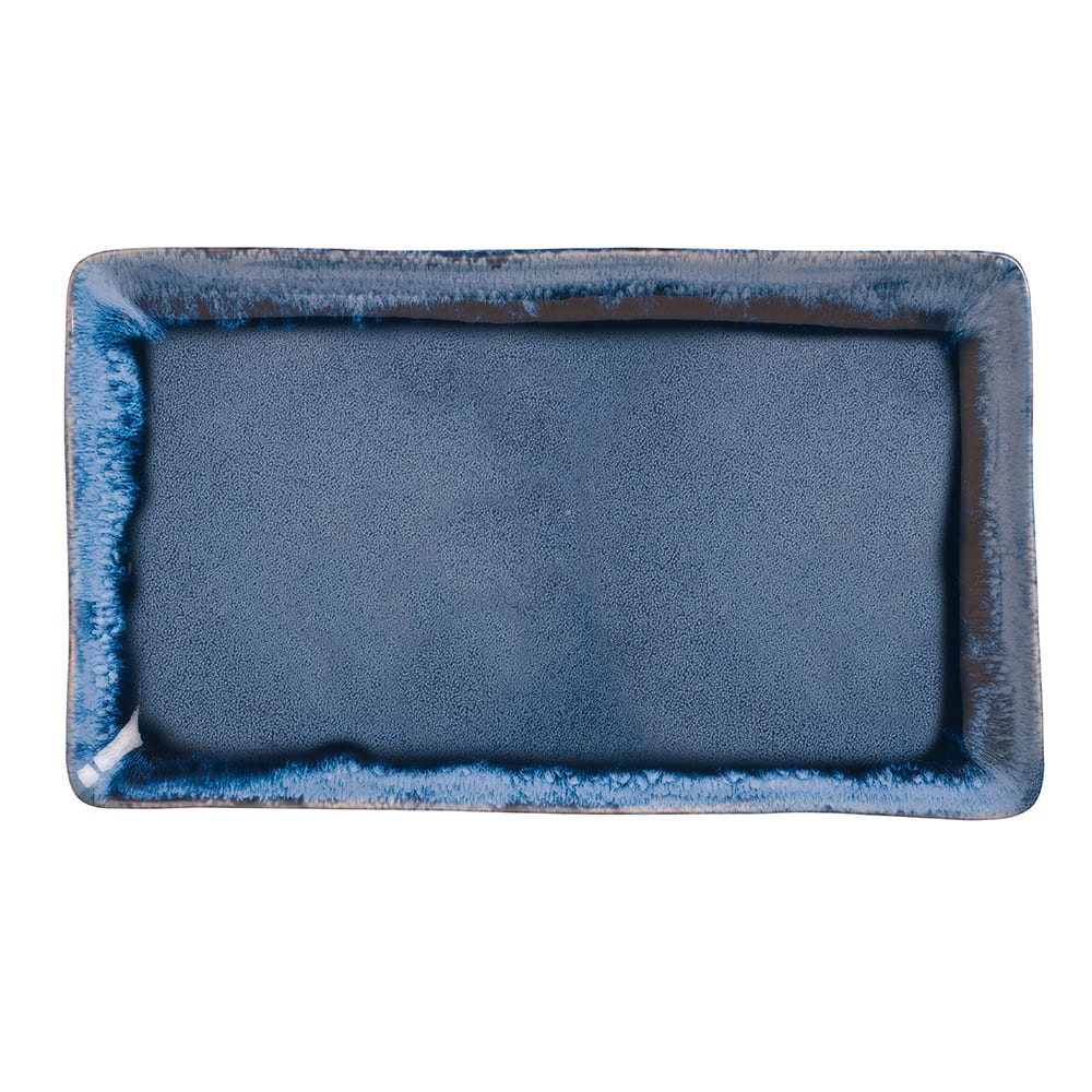 192-STONE7 Rectangular Stonewash Platter - 12 3/4" x 7 1/2", Stoneware, Blue