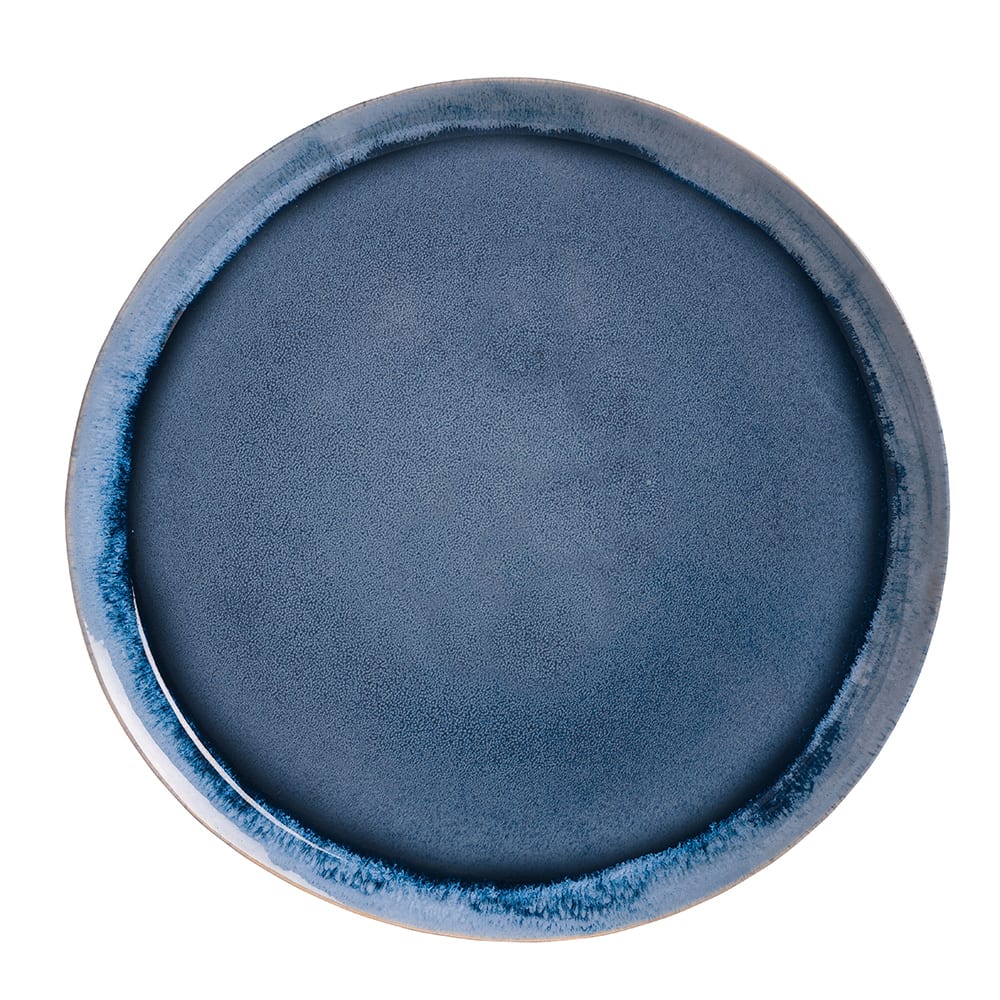 192-STONE4 13 5/8" Round Stonewash Platter - Stoneware, Blue
