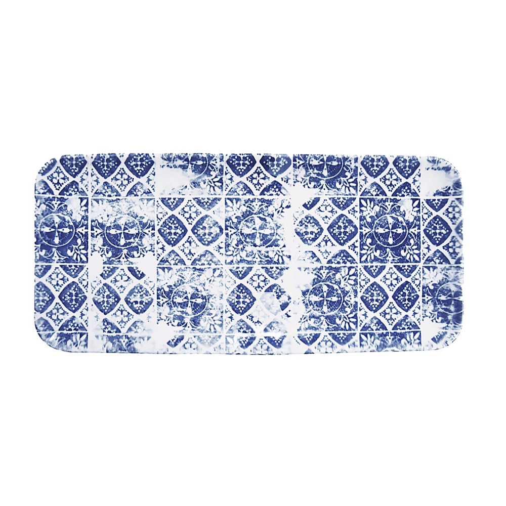 450-FP178 Rectangular Maker's Plate - 13 5/8" x 6 1/4", Ceramic, Porto Blue