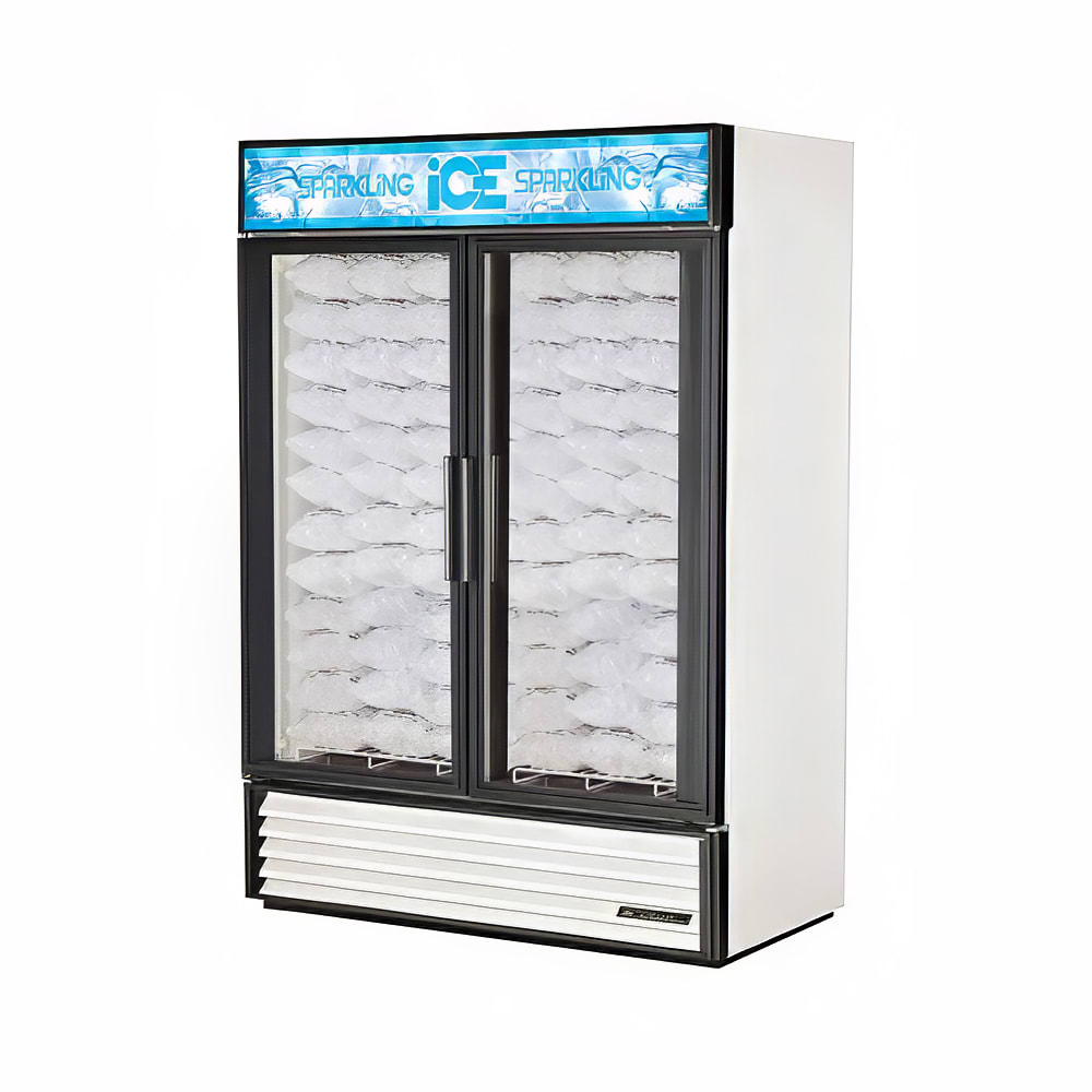598-GDIM49NT 54" Indoor Ice Merchandiser w/ (117) 8 lb Bag Capacity - Glass Door, White, 115...